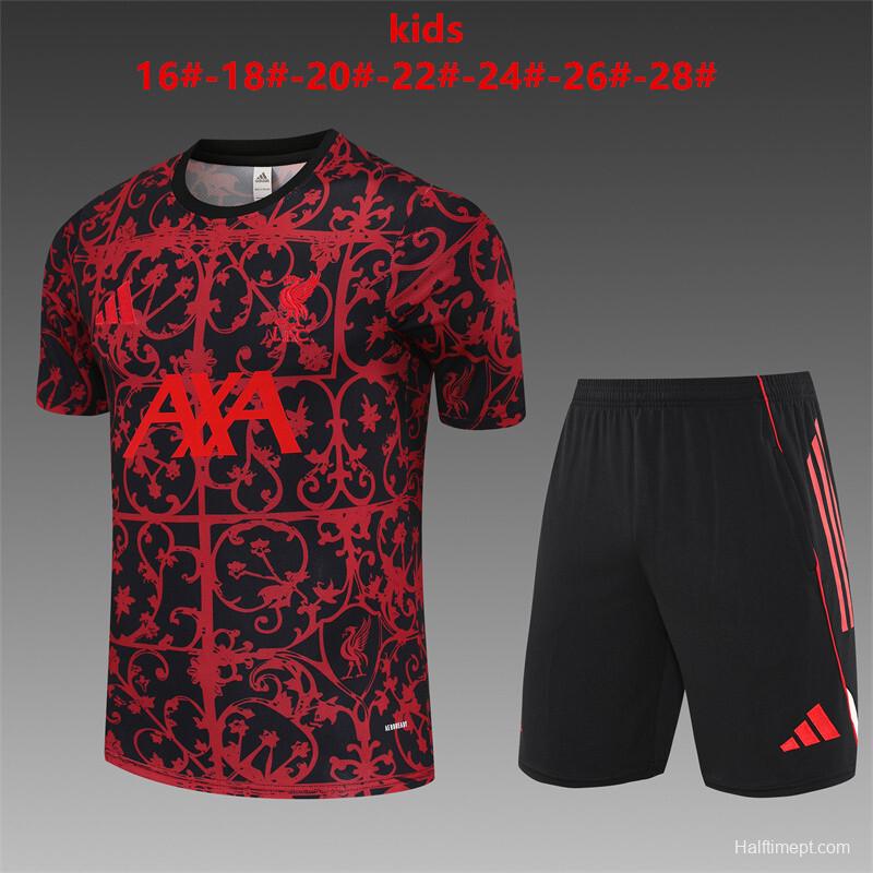 25/26 Kids Liverpool Red Camouflage Short Sleeve Jersey+Shorts