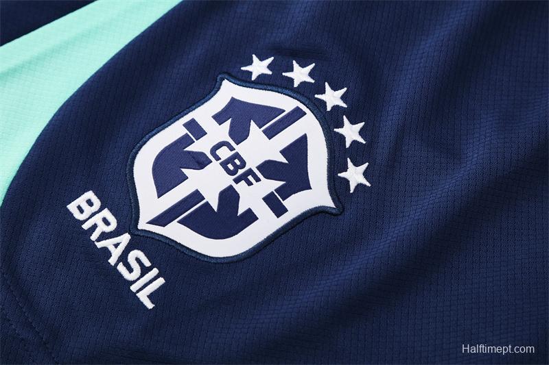 25/26 Brazil Blue Green Camouflage with XS Short Sleeve+Soccer Shorts