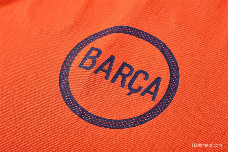 Player Version 25/26 Barcelona Orange T90 Half Zipper Jacket+Long Pants