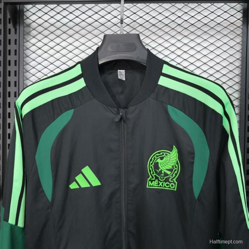 Player Version 2025 Mexico Black/Green Windbreaker (with Inner Lining)