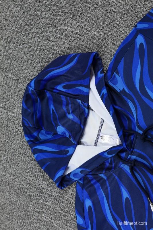 25/26 Real Madrid Blue Hoodie +Long Pants