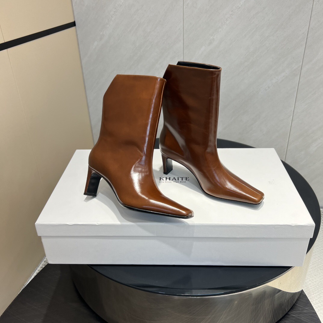 Khaite 2025/SS Square Toe Slip-On Ankle Boots - KFY00390