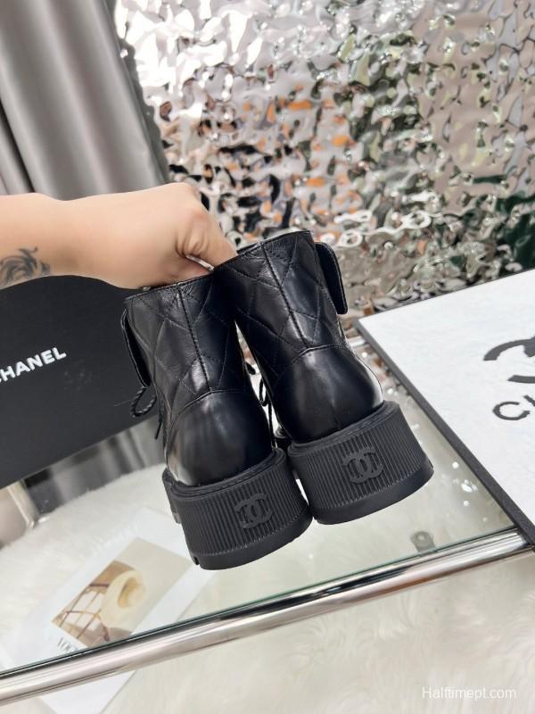 Chanel 2025/SS Autumn Winter New Boots with Double C Leather Buckle - LY00340