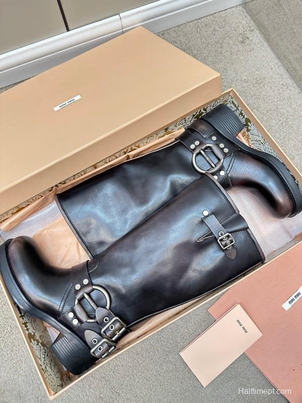 Miu Miu Fall/Winter 2025 Limited Edition Punk Style Martin Boots - LY00500