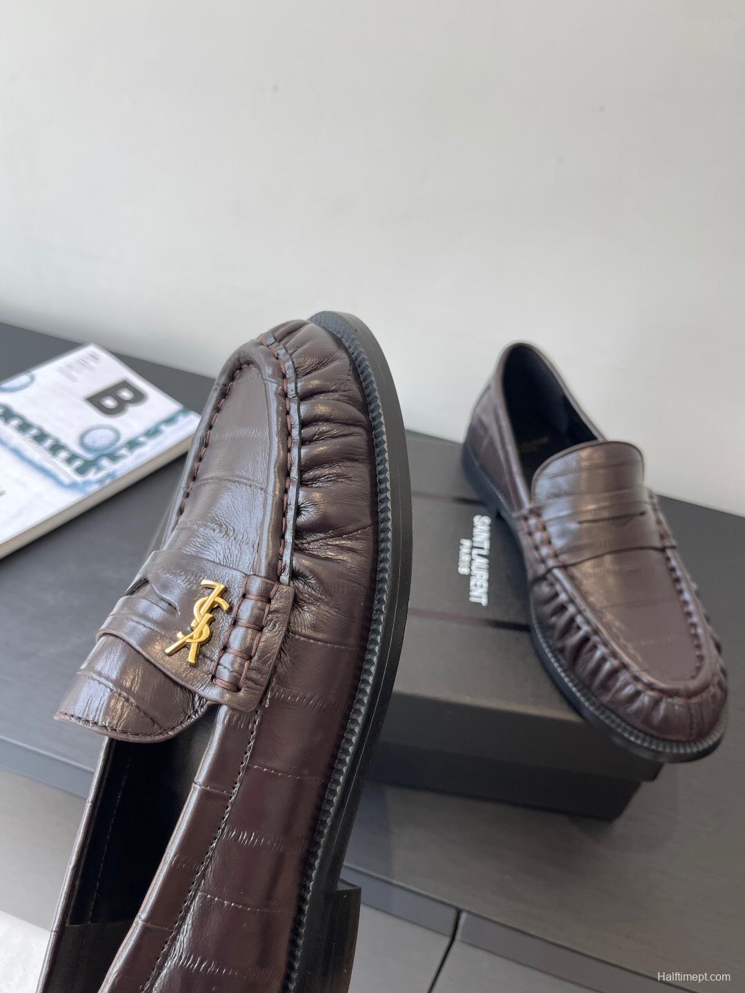 Saint Laurent Classic Loafer Leather Shoes - KFY00350