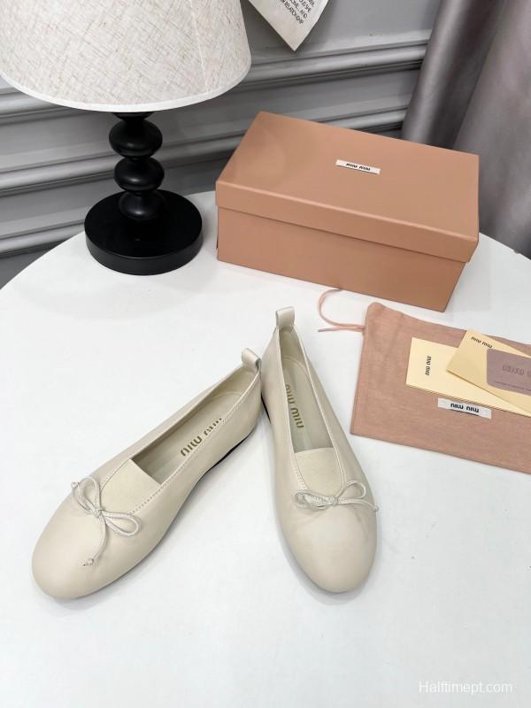 Miu Miu Ballet Flats Bow Mary Jane Shoes - LY00260