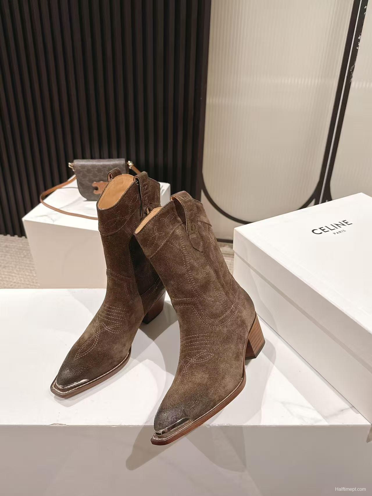 CELINE 2025 SS Fashion Boots with Arch of Triumph Logo - LY00440
