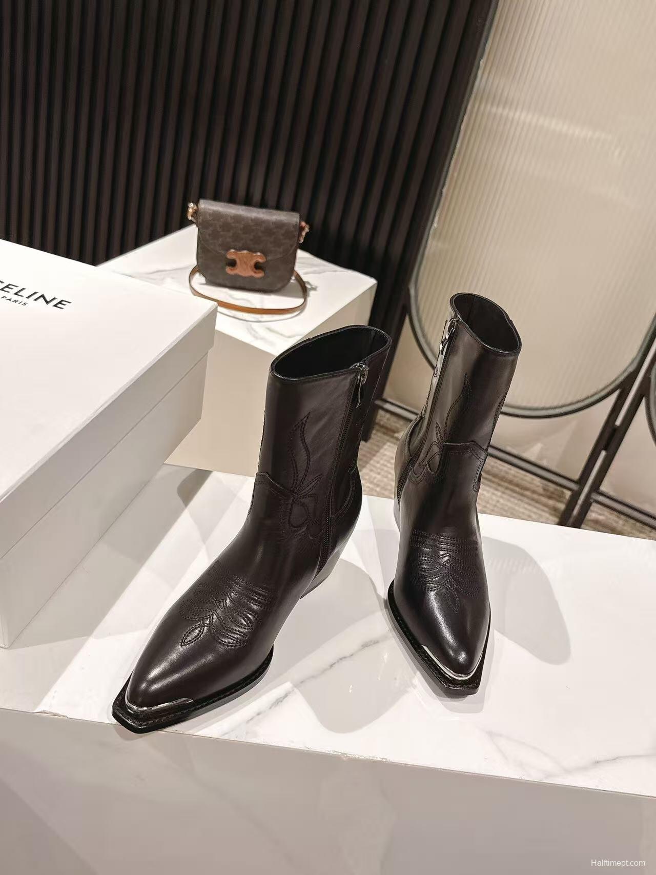 CELINE 2025/SS Retro Fashion Ankle Boots - LY00440