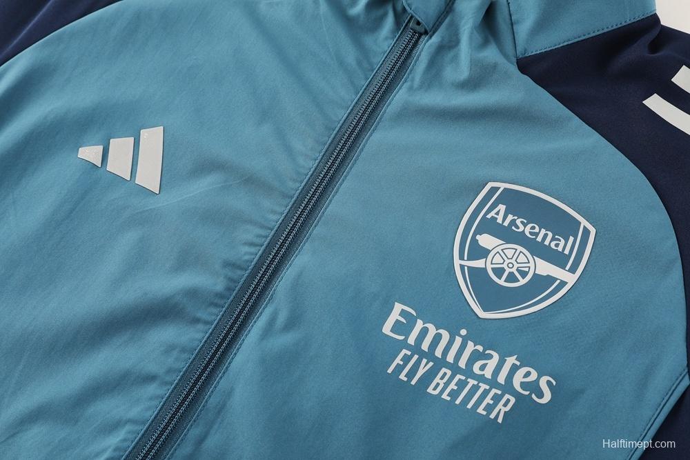 25/26 Arsenal Blue Full Zipper Jacket+Long Pants S-3XL