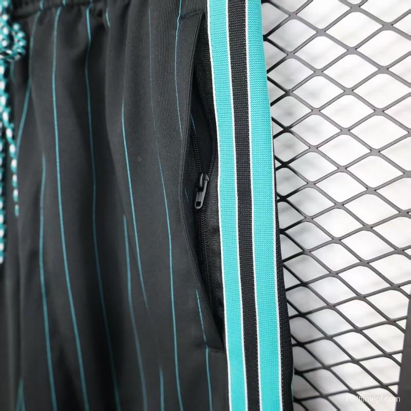 25/26 Liverpool Adidas Original Black with Teal Pinstripes Shorts
