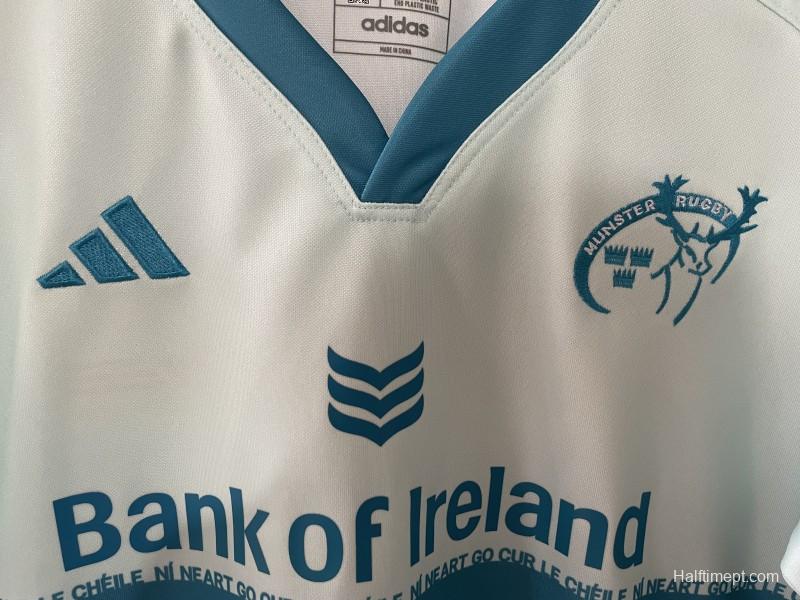 24/25 Munster Light Blue with Teal Hoops and Irish Text Third Jersey