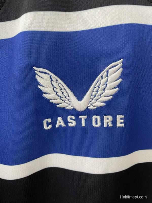 25/26 Bath Rugby Blue with Black and White Hooped Jersey