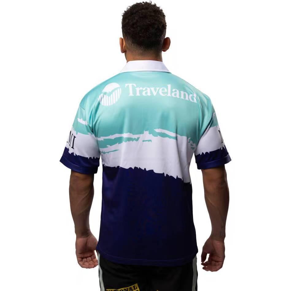 25/26 Australian Rugby League Teal White Navy with Brush Stroke Design Jersey