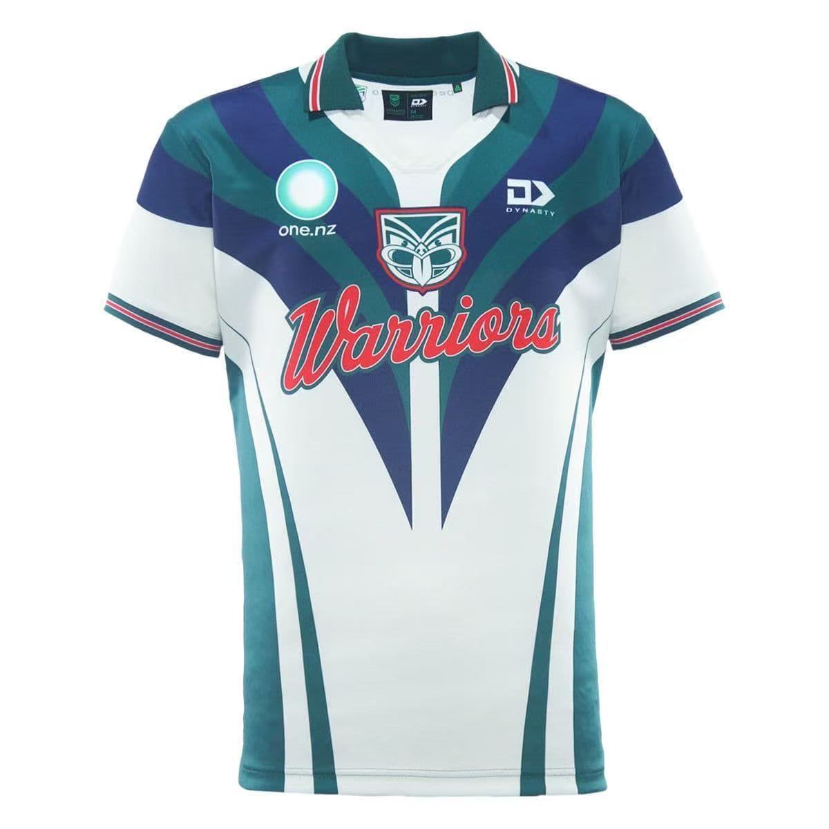 25/26 New Zealand Warriors White with Teal and Navy Chevron Jersey