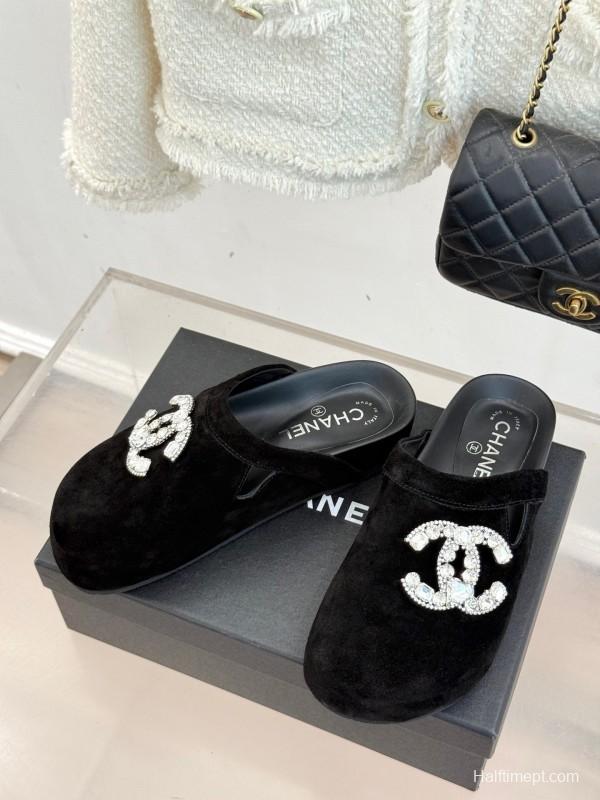 Chanel Classic CC Rhinestone Birkenstock Sandals - KFY00280