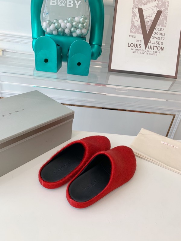 Marni 2025/ss Mule Shoes with Pony Hair Design - LY00