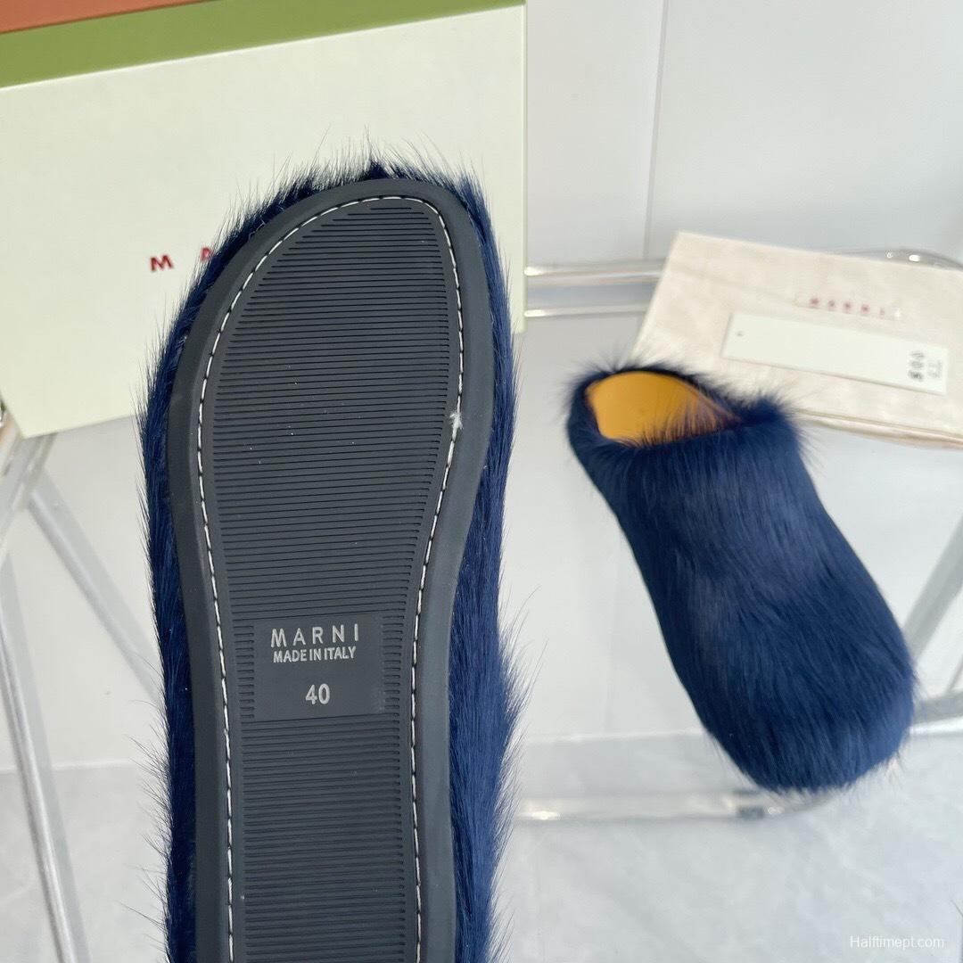 Marni 2025/SS Mule Shoes with Pony Hair - LY00