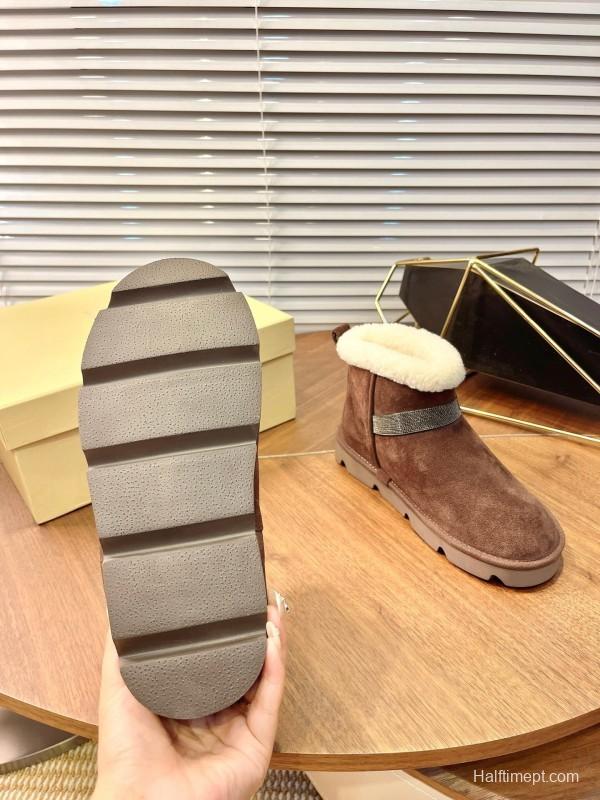 Brunello Cucinelli Winter New Snow Boots Sheepskin Bun Boots - AS00350