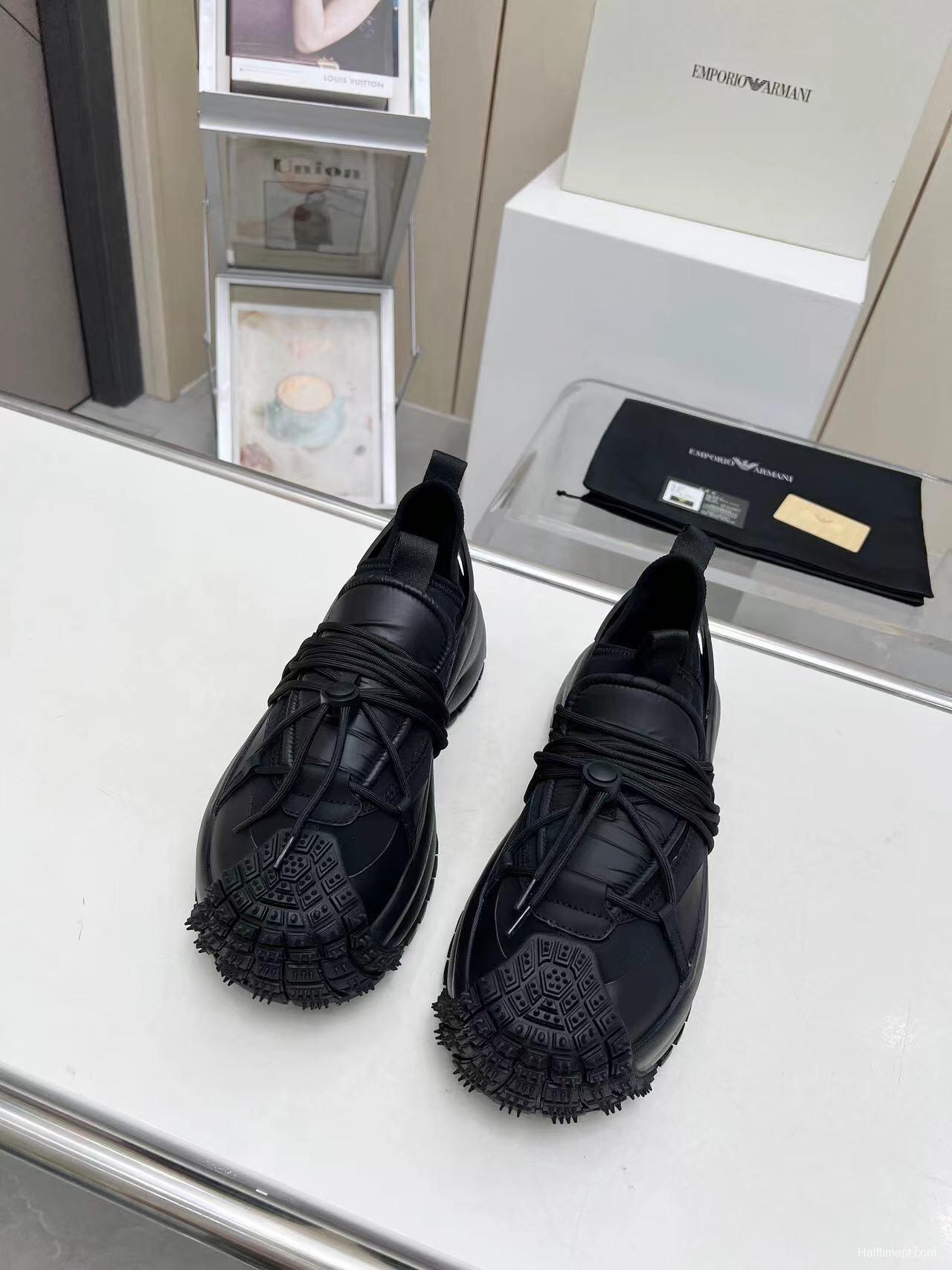 Armani 2025/SS Men's Sneakers with Tire Sole and Drawstring Design - LY00420