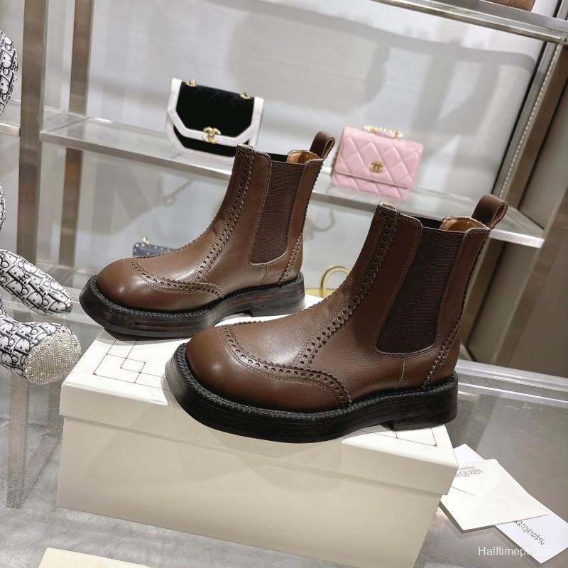 Alexander McQUEEN Retro Chelsea Short Boots Spring Autumn Collection - KFY00340
