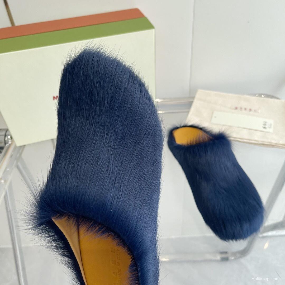 Marni 2025/SS Mule Shoes with Pony Hair - LY00
