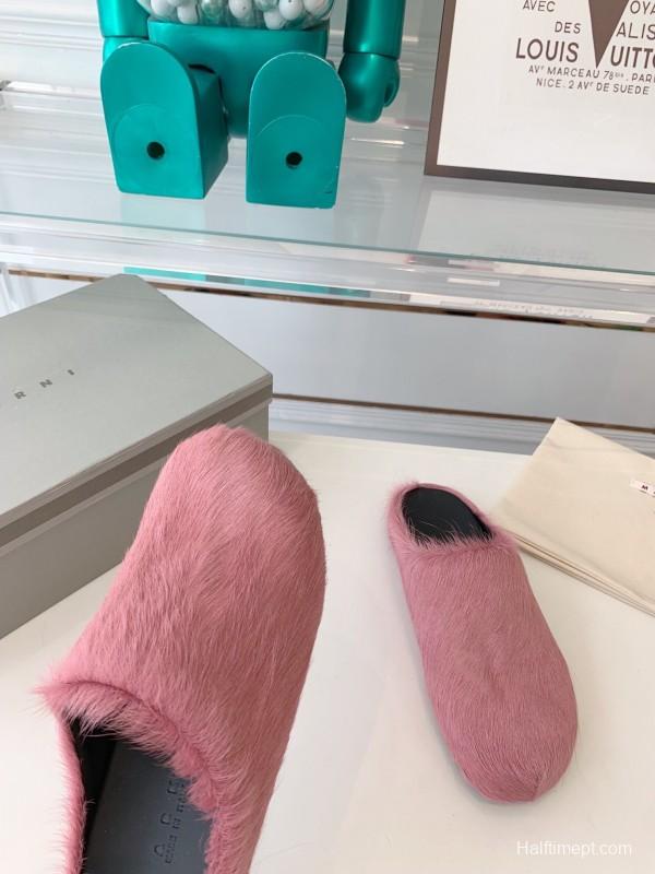 Marni 2025/SS Mule Shoes with Pony Hair - LY00