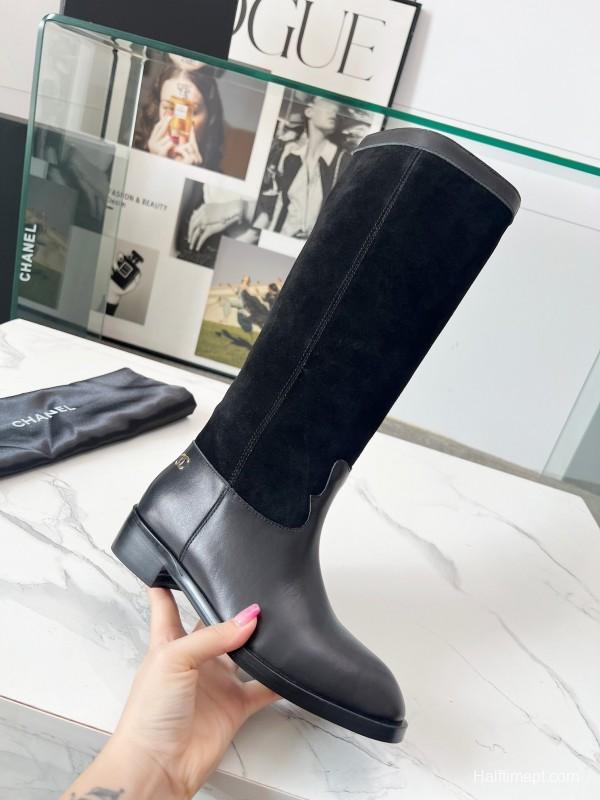 Adidas 2025 SS Suede Patchwork Chelsea Riding Boots Western Cowboy Boots - ModelX