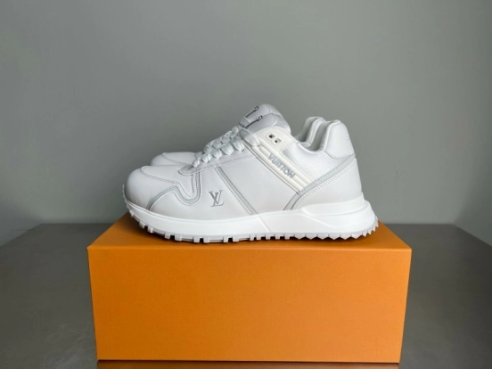 Lv Leather Round Toe Lace-Up Flat Low Top Casual Lifestyle Shoes - YC