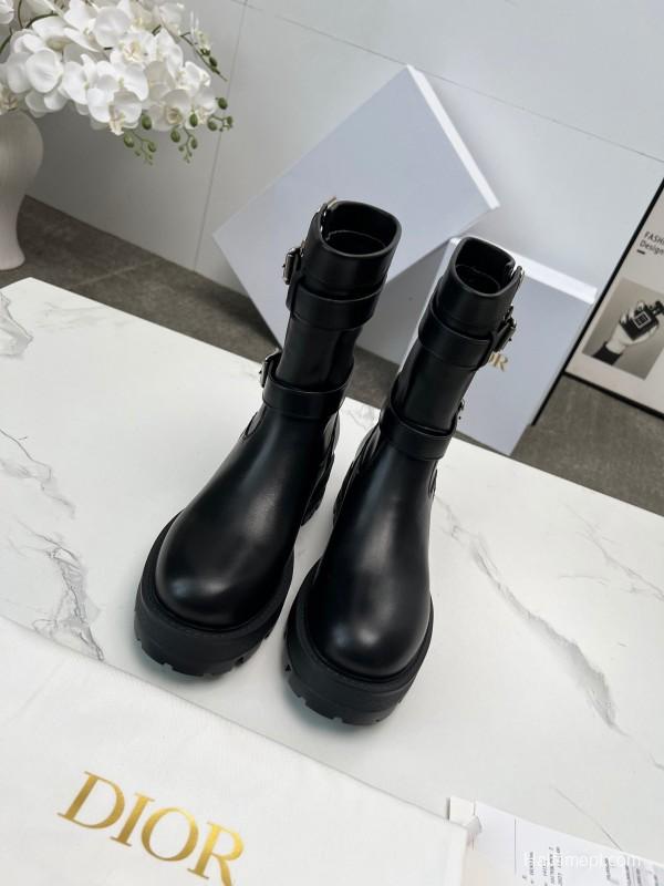 Dior 2025/ss Retro British Style Brogue New Knight Boots - LY00390