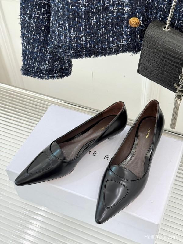 The Row Kitten Heel Pointed Toe High Heels Minimalist Design - KFY00320