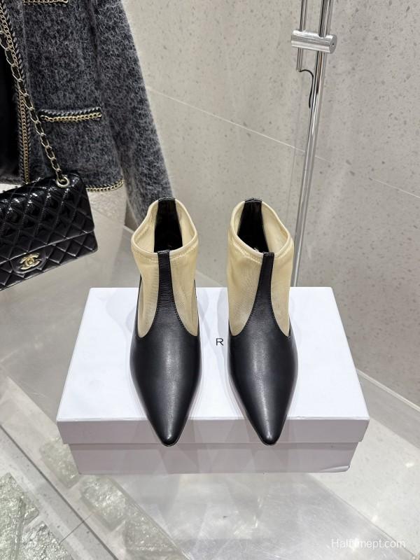 THEROW 2025SS French Retro Simple Style Mesh Kitten Heel Sandals - KFY00320