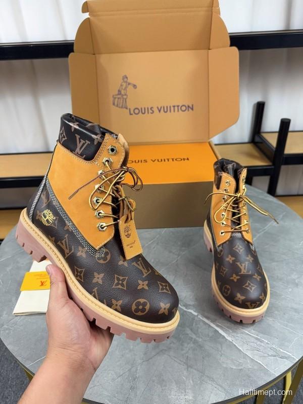 Timberland x LV Monogram Ankle Boots Waterproof Suede Leather - LY00380