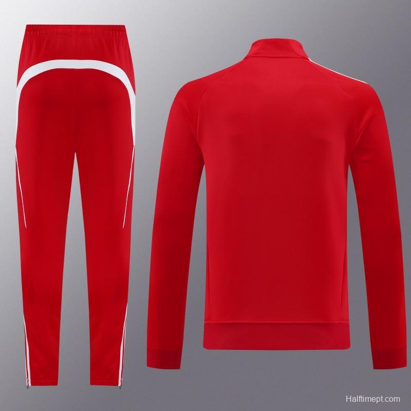 25/26 Bayern Munich Red Full Zipper Jacket+Long Pants