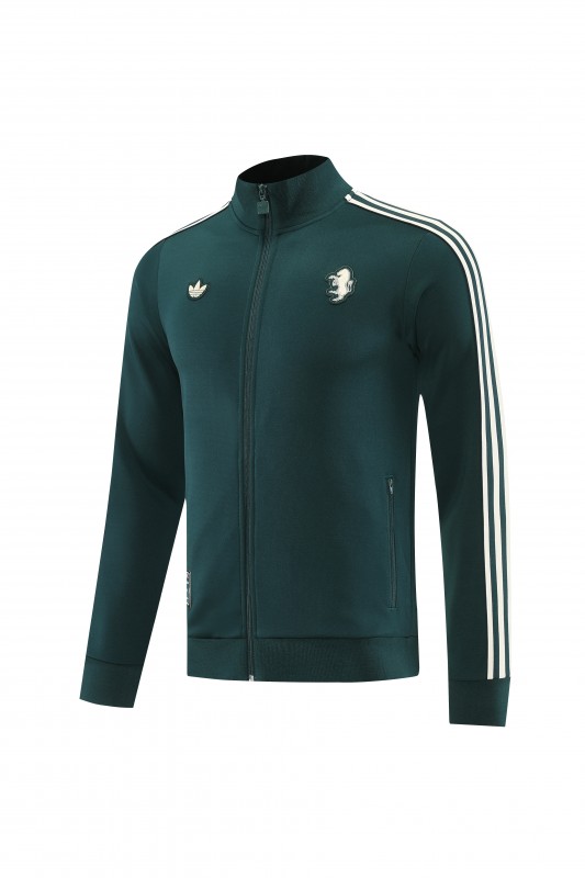 25/26  Juventus Retro Dark Green  Full zipper Jacket Tracksuit+ long pants