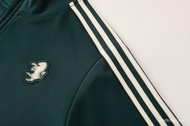 25/26  Juventus Retro Dark Green  Full zipper Jacket Tracksuit+ long pants