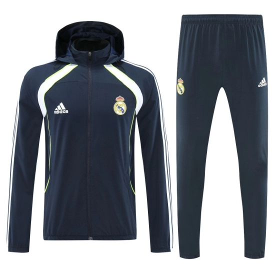 25/26 Real Madrid Navy Blue Full zipper Jacket Tracksuit+ long pants