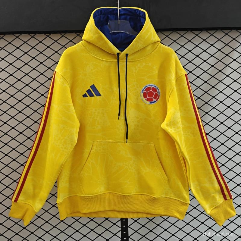25/26 Colombia Yellow Embroidered Logo Hoodie