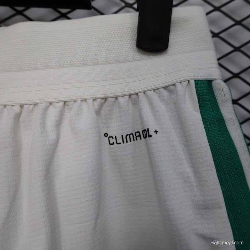 2026 Player Version Algeria White with Green Side Stripes Shorts