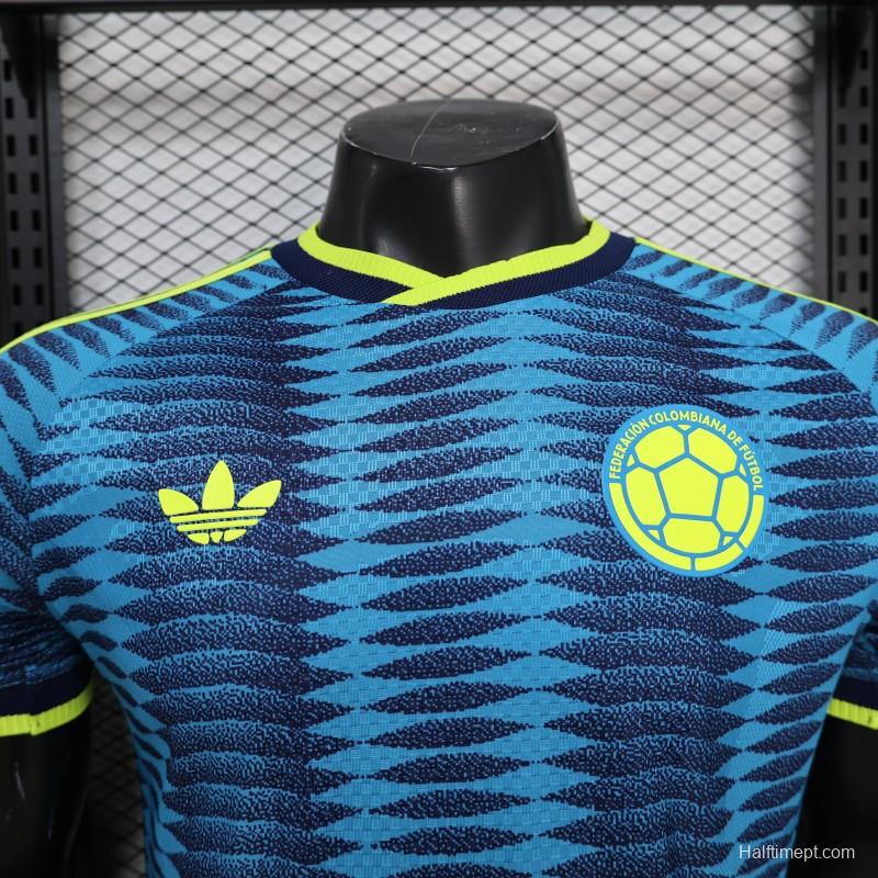 2026 Player Version Colombia Blue with Wavy Zigzag Pattern Jersey