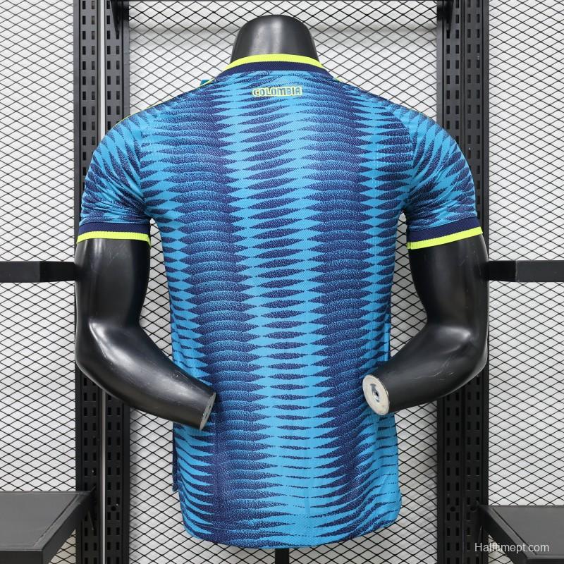 2026 Player Version Colombia Blue with Wavy Zigzag Pattern Jersey