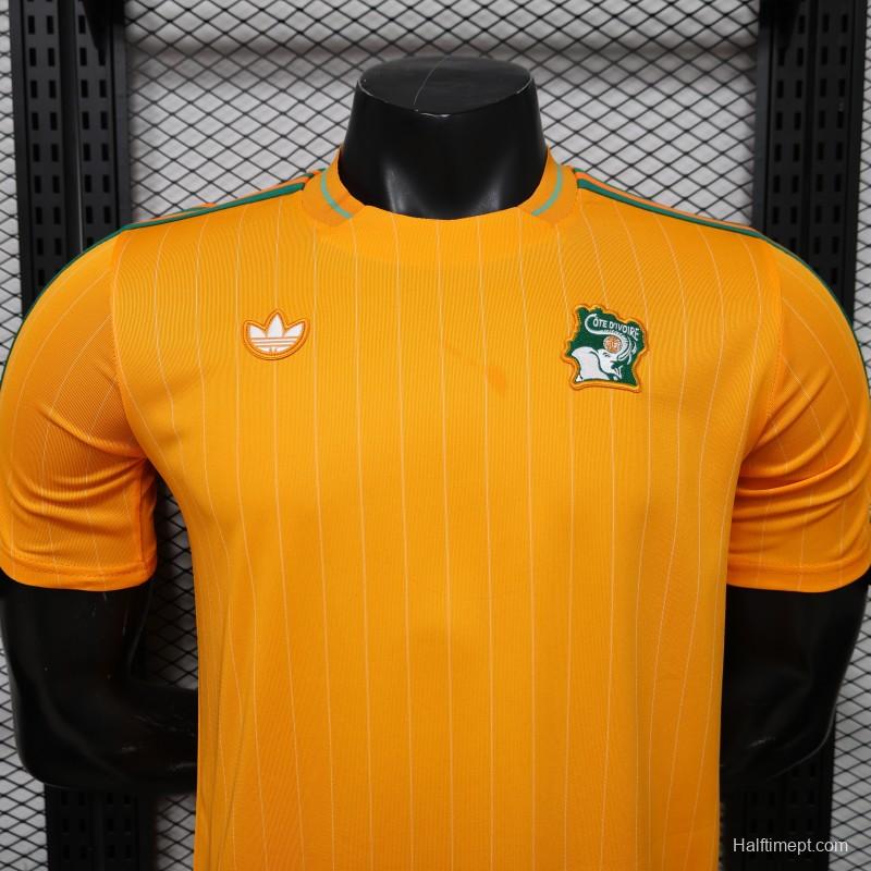 Player Version 2026 Ivory Coast Orange Terrace Icons White Jersey