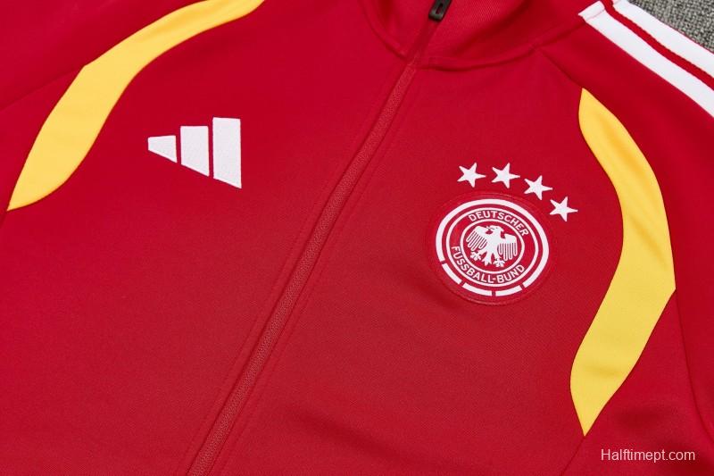 26/27 Germany  Red Full Zipper Jacket Tracksuit + Long Pants