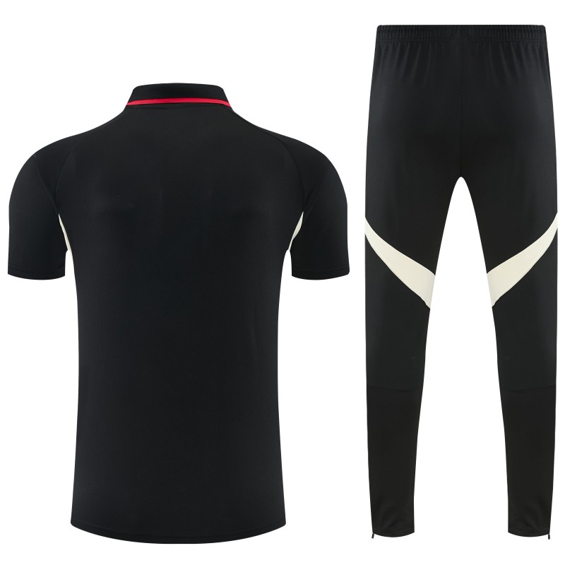 26/27 Liverpool Black Polo Training Shirt + Long Pants Tracksuit