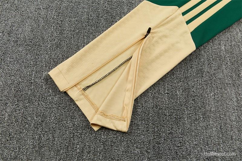 2026 Real Madrid Dark Green Camouflage  Half Zipper Jacket Tracksuit + Long Pants (Adidas)