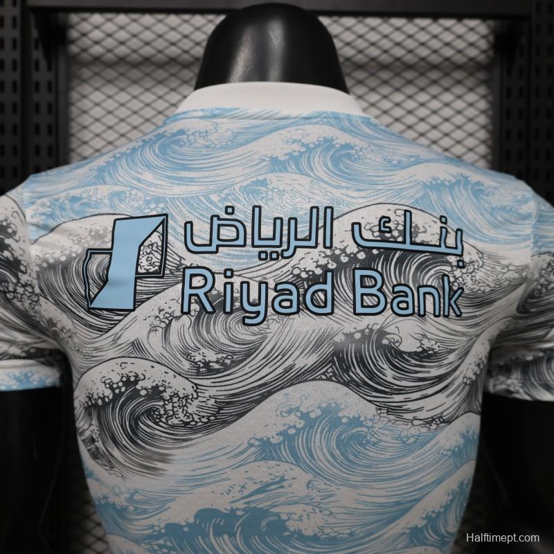 Player Version 26/27 Al-Hilal SFC White & Blue Hokusai Wave Print Special Edition Away Jersey