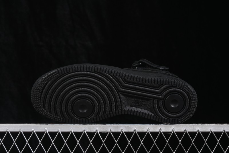 Nike Air Force 1 '07 Mid Black Casual Basketball Shoes with Leather Upper - CW2289-001
