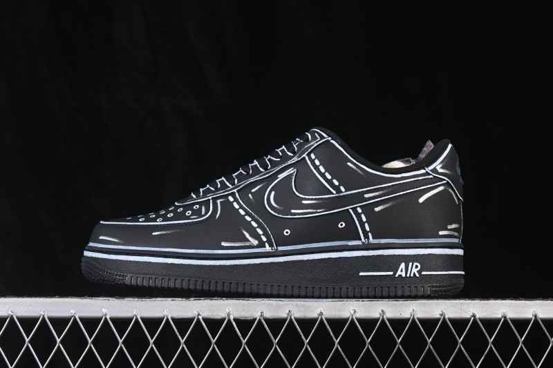 Nike Air Force 1 '07 Low Casual Skate Shoes with Full-Length Air Cushion - CW2288-001
