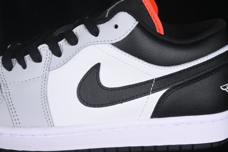 Nike Air Jordan 1 Low Retro Basketball Shoes with Classic White Grey Black Colorway - 553558-045