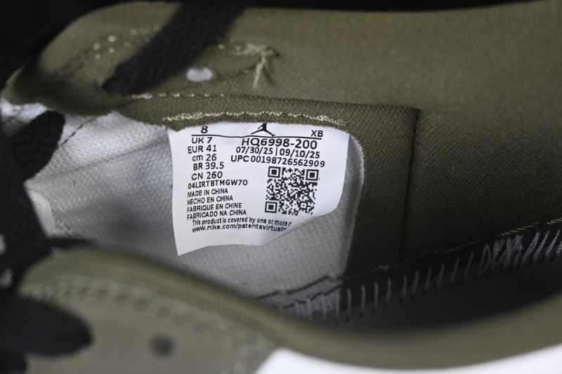 Nike Air Jordan 1 Low OG Medium Olive Low-Top Retro Culture Basketball Shoes - HQ6998-200