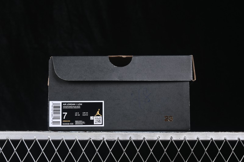 Nike Air Jordan 1 Low Retro Basketball Shoes with White Grey Blue Accents - 553558-400